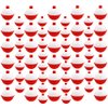 Woozettn 60 Pcs Fishing Float,Hard ABS Fishing Bobber Bulk,Push Button Round Buoy Floats for Fishing Tackle Accessories,1/1.5 Inch