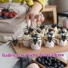 AWEELON 32 PCS Realistic Plastic Spider Toys Black Scary Spiders Halloween Prank PropsFunny Halloween Decorations(3.2x2.35 Inch)