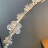 AKOAK 1 Pack Pearl Crystal Flower Hair Band, French Vintage Super Fairy Tiara, Thin Silver Flower Leaf Crown Hair Band Accessories Tiara Bride Bridesmaid