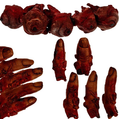 Hicarer 15 Pieces Halloween Broken Fake Body Parts Decoration Scary Fake Fingers Eyeballs Horror Props Halloween Haunted Room Vampire Zombie Horror Party Favors