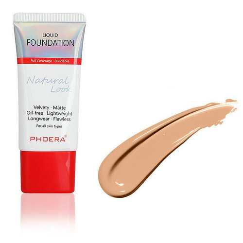 AQUAPURITY PHOERA Full Coverage Foundation New Formula Waterproof Long Lasting Oil Free Velvet Matte Liquid Foundation for Oily Skin Flawless Makeup Base Cream Concealer (104 Buff Beige)