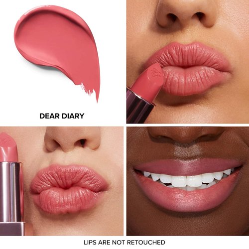 Too Faced Lady Bold Cream Lipstick | Lightweight, Vegan + Cruelty Free, 0.17 oz., Dear Diary
