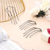 6 Pieces Hair Fork Clip Stick 87 mm Side Hair Comb 4 Prong Hair Updo Bun Hairpin Sticks Alloy Hair Clips Grips for Women Hair Styling Tool Accessories (Black)