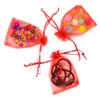 Bezall 100Pcs Red Organza Gift Bags 3.5x4.5, Small Christmas Candy Bags with Drawstring for Baby Shower, Wedding, Party Favor Pouches