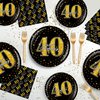 BQK 96 Pcs 40th Birthday Plates and Napkins Party Supplies 40th Birthday Party Decorations 40th Birthday Decorations for Men