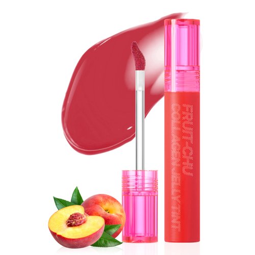 16BRAND Chosungah Fruit-Chu Collagen Korean Lip Tint Korean MakeUp 0.14 oz | Lip Stain Long Lasting Lip Collagen Plumper Water Tint | Moisturizing Lip Tint Stain K Beauty Lip Gloss (Peach Jelly)