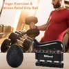 Grip Strength Trainer Kit with Hand Gripper Strengthener, Finger Exerciser, Forearm Workout Ring, Double-Sided Finger Stretcher(Gripster) and Stress Relief Ball (black grey)