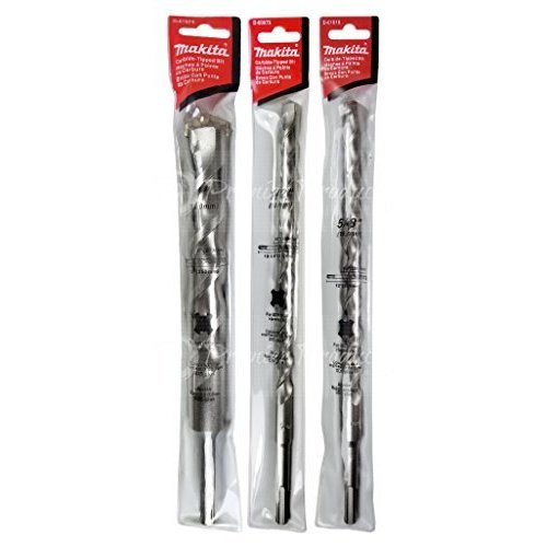 Makita 3 Piece - SDS-Plus Long Drill Bit Set for SDS+ Rotary Hammers - Deep HD Drilling for Concrete & Masonry - Carbide Tipped Bits