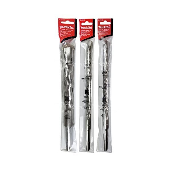 Makita 3 Piece - SDS-Plus Long Drill Bit Set for SDS+ Rotary Hammers - Deep HD Drilling for Concrete & Masonry - Carbide Tipped Bits