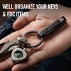 FEGVE Belt Clip with Detachable Titanium Key Ring and D-shaped keyring, Duty Belt Key Holder Key Clip Carabiner Keychain for Men