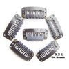 50pcs/lot Hair Extension Clip U Blonde/DK Brown/LT Brown/Black Snap Clip for Hair Extension Wig Weft 32mm Wig Clips (DK Brown)