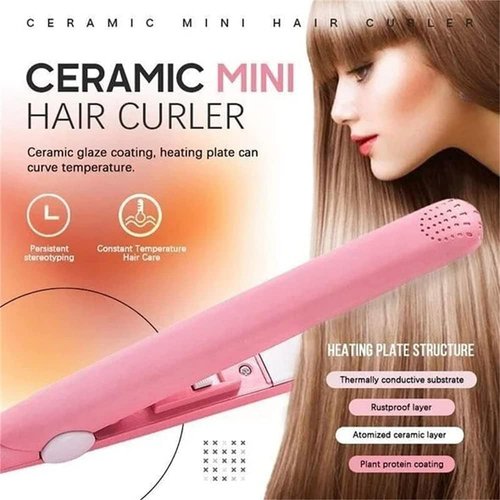 Purple Mini Hair Curler, Werdeny Ceramic Mini Hair Curler for Short Hair Fine Hair, 2 in 1 Mini Ceramic Curler and Hair Straightener, Mini Curling Iron 1/2 Inch Styling Tools and Appliances