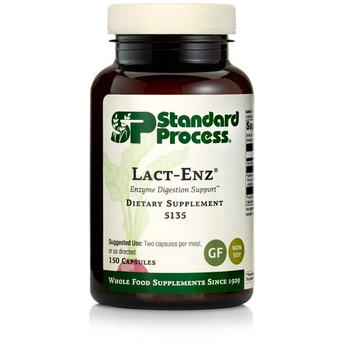 Standard Process Lact-ENZ - Whole Food Immune Support, Digestion and Digestive Health with Bifidobacterium Longum, Cellulase, Protease, Amylase, Lipase, Maltodextrin and More - 150 Capsules
