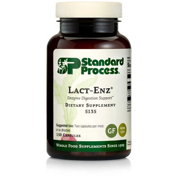 Standard Process Lact-ENZ - Whole Food Immune Support, Digestion and Digestive Health with Bifidobacterium Longum, Cellulase, Protease, Amylase, Lipase, Maltodextrin and More - 150 Capsules