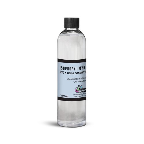 Talsen Chemicals Isopropyl Myristate Cosmetic Grade Moisturizer (250 mL / 8.45 Fl Oz) Professional Makeup and Adhesive Remover Removes Pros-aide and PAX Paint Thinner - Makeup Thinner