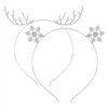 ELEARD Christmas Headband Set Christmas Reindeer Antlers Snowflake Headbands Crystal Rhinestone Deer Horn Headband Hair Band (Silver)