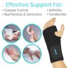 Vive Wrist Brace - Carpal Tunnel Hand Compression Support Wrap for Men, Women, Tendinitis, Bowling, Sports Injuries Pain Relief - Removable Splint - Universal Ergonomic Fit (Black, Left)