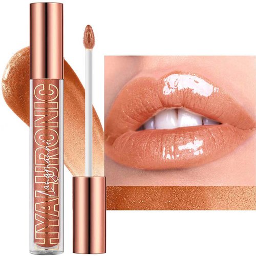 TWLBXMG Honey Lip Gloss Lip Plumper Gloss Tinted Glitter Lipgloss Lip oil Moisturizing High Shine And Vegan Plumping Lip Gloss For Women Long-Lasting Dry Lip Care (Honey # 05)