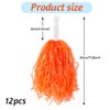 Faxco 12Pack Plastic Pom Poms Cheerleading Pom Poms Sports Dance Cheer Plastic Pom Pom for Rooters,Cheering Squard,Cheering Team (Orange)