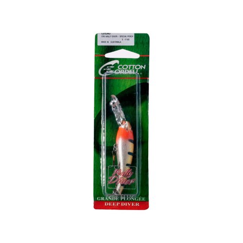 Cotton Cordell Wally Diver Walleye Crankbait Fishing Lure, Accessories for Freshwater Fishing, 2 1/2", 1/4 oz, Special Perch