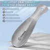 ZOMAKE Metal Shoe Horn Small Shoehorn 7.5 inch - Travel Shoe Horns for Seniors Men Women Kids - Stainless Steel Shoe Horn with Hook (Silver)