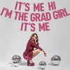Rose Red Glitter It's Me Hi I'm the Grad Girl It's Me Banner, Class of 2024/Congrats 2024 Grad/Congratulation, 2024 Graduation Party Decorations Supplies for Girls