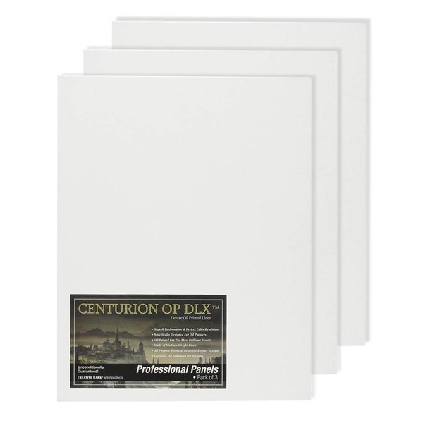 Centurion Deluxe Professional Oil Primed Linen Canvas Panels - 11x14-3 Pack of Linen Canvases for Painting, Artwork and More