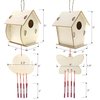 Arts and Crafts for Kids Ages 4-8 8-12, 2 Pack DIY Bird House Wind Chime Kids Crafts, Craft Kits for Girls Boys Toddlers 4-6 6-8, Painting Kits Includes Paints & Brushes