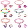 Msnailfly Mermaid Unicorn Bracelet Ring Set Girls Butterfly Bracelets Little Girls Ring Set Toddler Girls Jewerly Bracelets and Rings for Birthday Party Favors-12Pcs