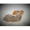Generic Gold or clear leaf shaped crystal hair barrette clip bridal clip bridal (Primary color: Clear), 1 Count (Pack of 1)