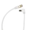 RHCXCYTJ Cat6 Ethernet Cable 90 Degree Downward Right Angle, Cat6 Right Angle Ethernet Cable for PC,Router,Modem,Printer,TV Box,24AWG FTP Cat6 Network Cable White (UP Angle, 6.6FT)