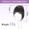 EBENK Clip in Bangs-100% human hair Brown Black French Bangs in hair pieces, Fake Bangs Hair Clip, Easy Hair Extensions for women, Clip on Bangs Curved Bangs for Daily Wear