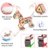 AOMACO 128PCS Magnetic Tiles 3D Castle Magnetic Building Blocks STEM Learning Toys for Kids Magnet Stacking Blocks for Girls & Boys Brain Development Preschool Educational Toys Gift