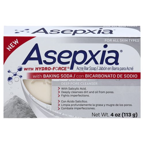 Asepxia Deep Cleansing Acne Treatment Bar Soap with Baking Soda and 2% Salicylic Acid, 4 Ounce, Pack of 2