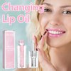 Magic Color Changing Lip Oil V2, Big Brush Moisturizing Lip Glow Oil, Hydrating Lip Gloss Warm Change Moisturizing Lip Gloss, Long Lasting & Nourishing Lip Glow Oil Non-sticky Primer Lip Tint (Pink)