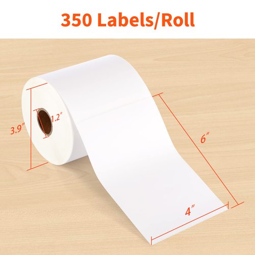 JADENS 4x6 Thermal Labels - 350 Labels, Compatible with Rollo, Brother, Zebra and Most Thermal Printer, Perforated, Commercial Grade, Doesn't Compatible with Dymo
