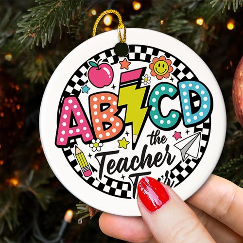 Teacher Tour Ornament Appreciation Gifts - Teacher Christmas Ornaments 2024 - Teacher Gifts for Christmas - Best Teacher Gifts - Teacher Appreciation Gifts for Women - Ceramic Double - Side 2.9''(H47)
