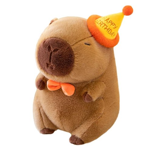 Arkdorz Cute Birthday Capybara Plush,12inch Kawaii Capybara Stuffed Animal Soft Stuffed Capybara ...