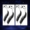 Oottati 2 Sheets Waterproof Small Cute Fake Hand Neck Temporary Tattoos Stickers Scar Cover 2pcs Black Feather Birds