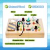 TOMYPONY Montessori Busy Board with LED Light 17 Lights Toddler Switch Board Wooden Baby Button Light Up Toy for Baby Kids