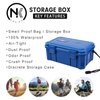 NKTOLEE Blue Storage Box ABS Plastic Storage Container with Lock - Smell Proof Waterproof Box Suit for Travel Storage Box Smell Proof Humidor Box