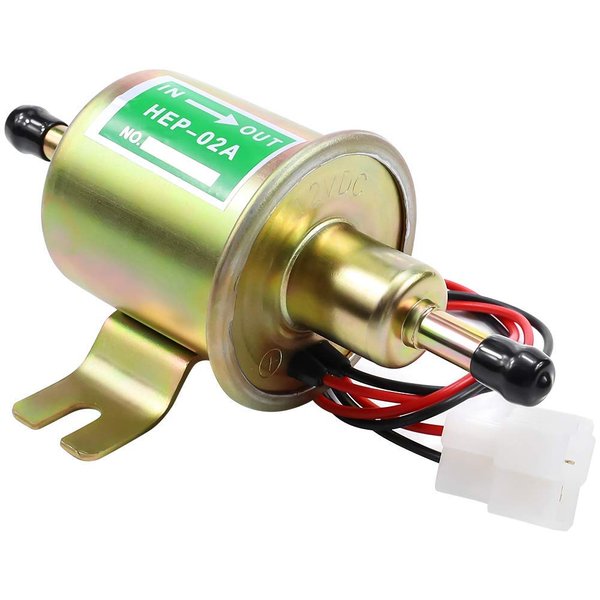 SOLLON Electric Fuel Pump 12V Universal Low Pressure 12 Volt Transfer Inline Fuel Pump for Lawn Mower Carburetor Gas Diesel Engine 2.5-4psi HEP-02A