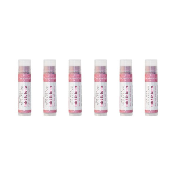Natural Inspirations Moisturizing Tinted Lip Butter 6 Piece Set, Champagne