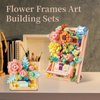 Flowers Building Set for Women - 4 In 1 3D Flower Picture Frames Building Sets, Rose Sunflower Botanical Collection Home Office Decor, Ideas Gift for Valentine Mother's Day Birthday Xmas Girls Adults