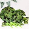 DISRUB Camouflage Party Supplies Tableware Set Including Camouflage Paper Plates Cups Napkins Straws Serves 16 for Camouflage Birthday Baby Shower Party