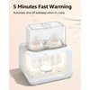 Baby Bottle Warmer, Grownsy 8-in-1 Fast Milk Warmer with Timer Breastmilk or Formula, Fits 2 Bottles, Accurate Temperature Control, with Defrost, Sterili-zing, Keep, Heat Baby Food Jars Function