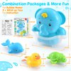4 in 1 Bubble Bath Toys for Kids Ages 1-3 - Elephant Bathtub Bubble Machine with 3 Pack Swimming Bath Toys for Toddlers 3+ Baby Bath Toys for Kids Ages 4-8 Floating Wind Up Toys for 3+