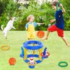 H-Style Inflatable Pool Basketball Hoop & Ring Toss Game, 2-in-1 Pool Floats Toys Games Set,Fun Summer Water Games Pool Toys for Toddler Kids,Teens,Adults and Family