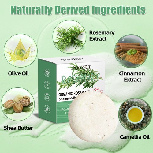 2 Pack Rosemary Hair Shampoo Bar,Deep Cleansing for Scalp Hair Loss Shampoo Soap, Organic Shampoo Oil Control,Solid Shampoo Bar for Hair Growth, Refreshing and Hydrating
