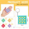 Hicarer 16 Pcs Tic Tac Toe Keychain for Kids Ages 8-12 Party Favors Plastic Keyholders for Mini Backpack Clip Birthday Party (Macaroon Color)